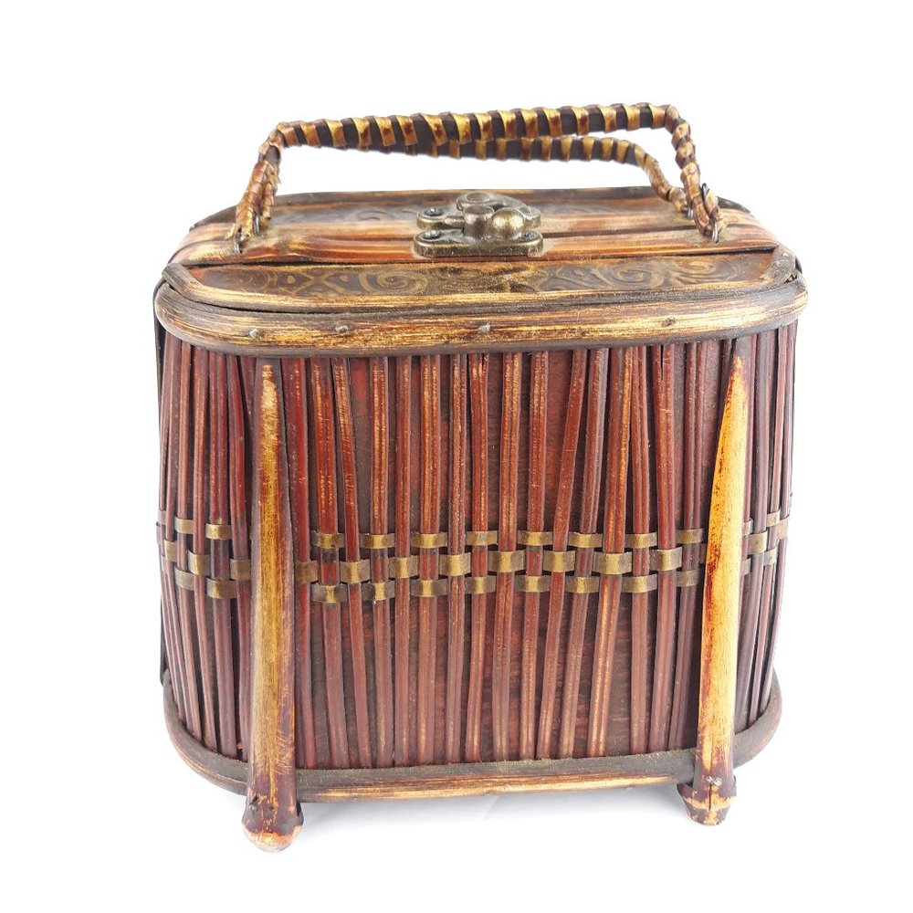 Wooden Purse Storage Box With Handles